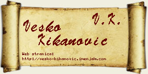 Vesko Kikanović vizit kartica